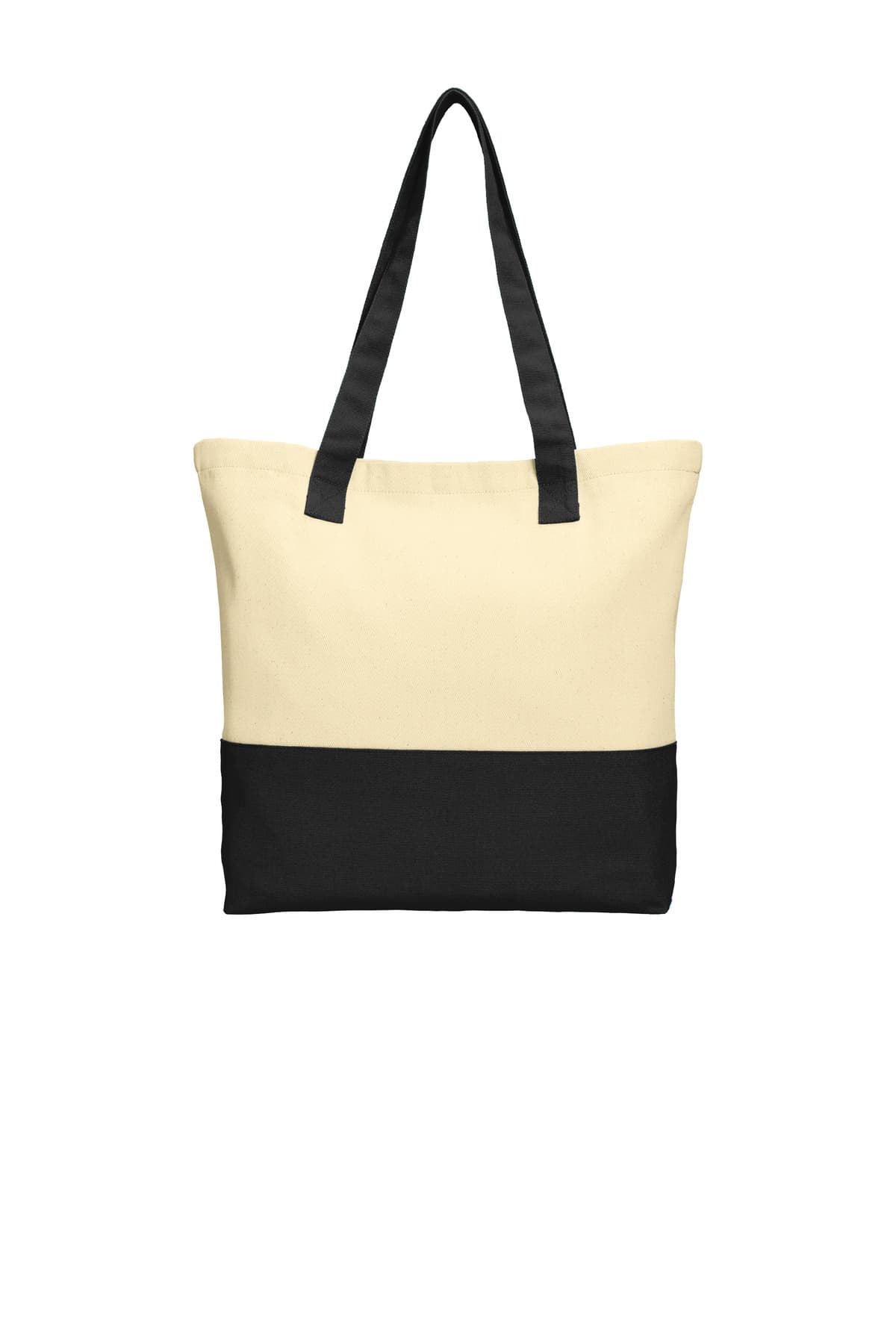 Port Authority ® Colorblock Cotton Tote — Natural/ Black