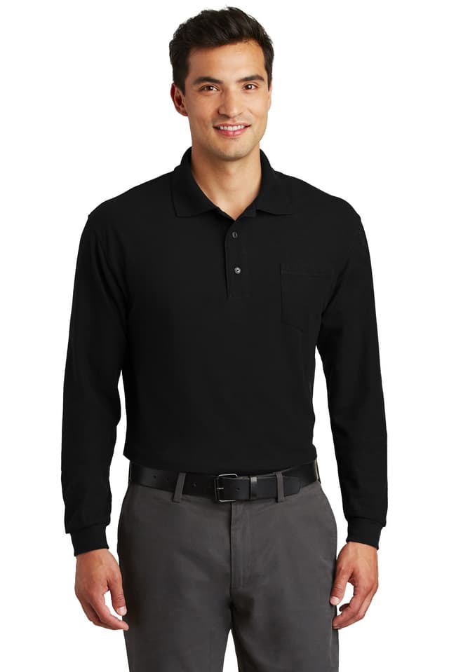 Port Authority ® Long Sleeve Silk Touch Polo with Pocket