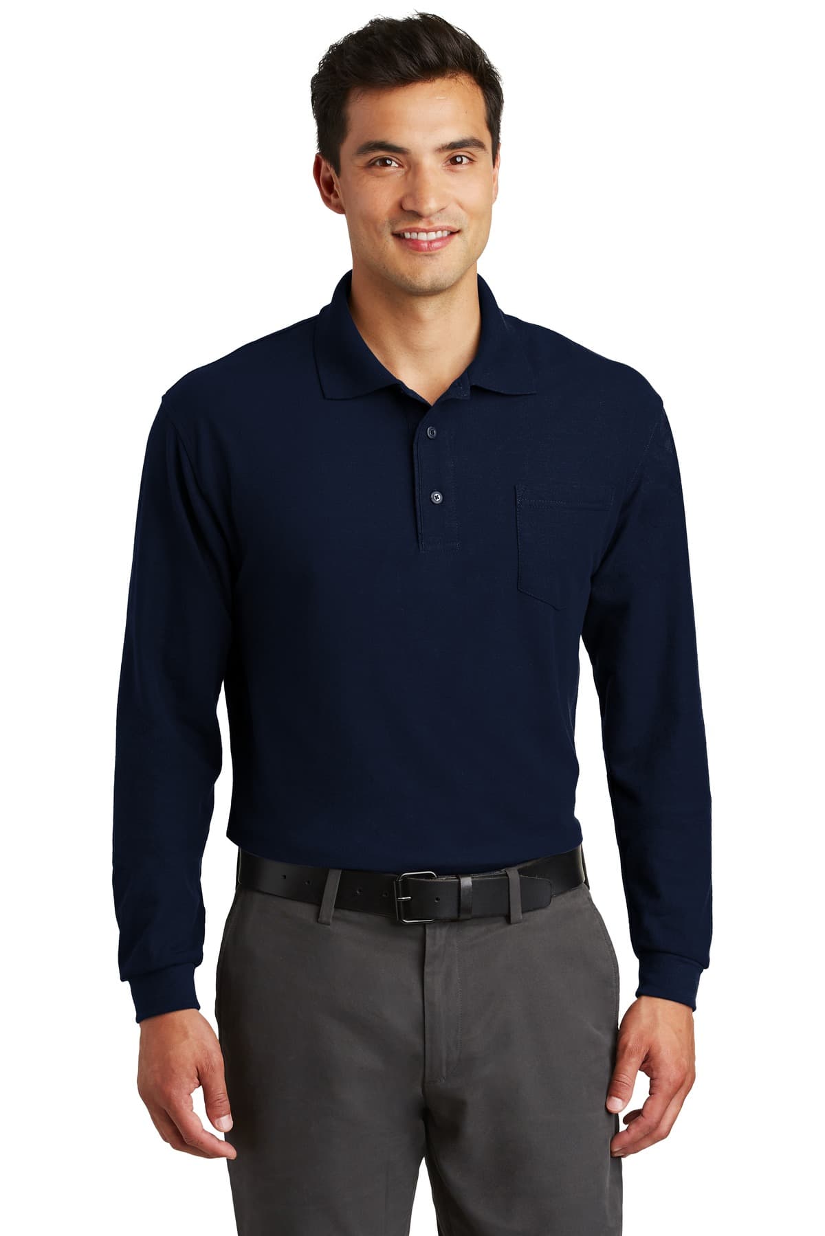 Port Authority ® Long Sleeve Silk Touch Polo with Pocket