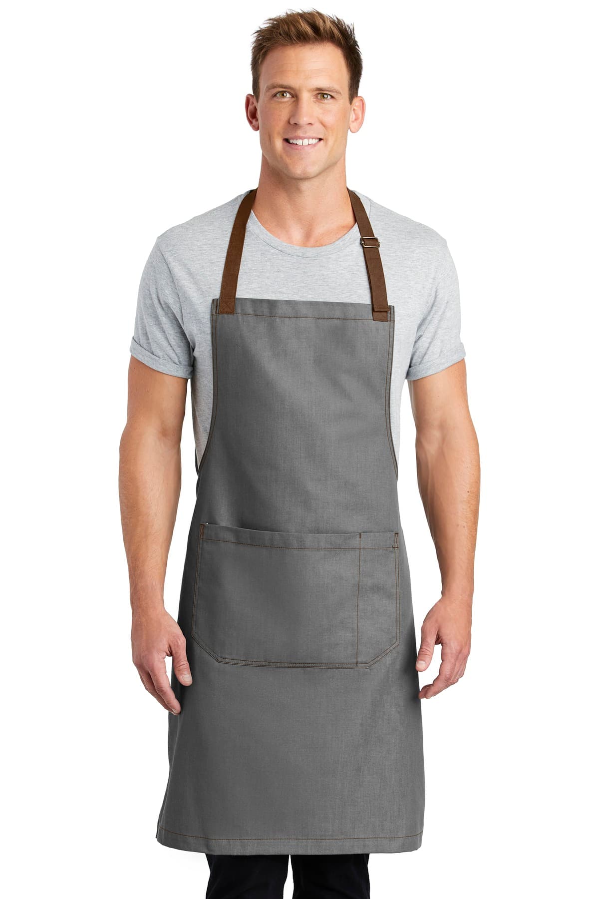 Port Authority ® Market Full-Length Bib Apron — Ash Grey