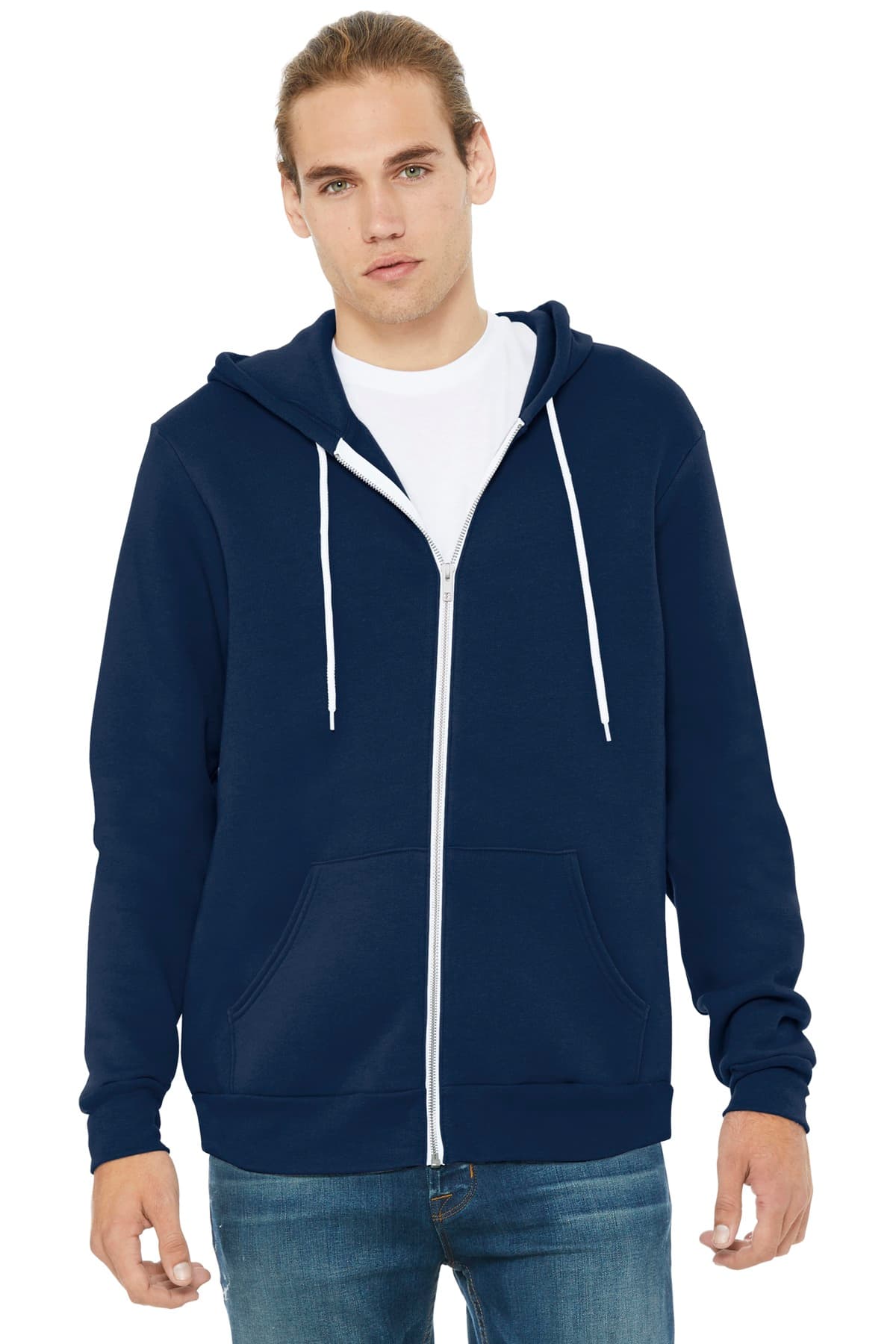 BELLA+CANVAS ® Unisex Sponge Fleece Full-Zip Hoodie — Navy