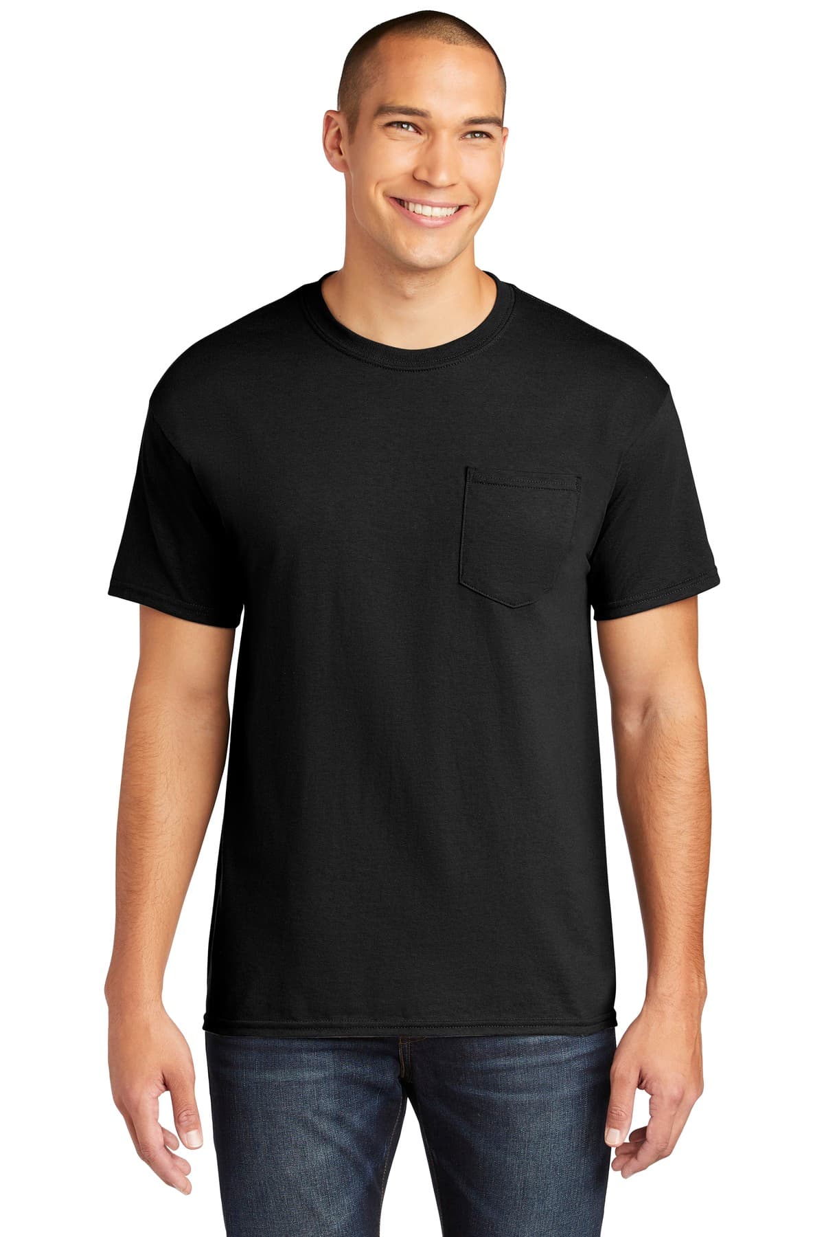 Gildan ® Heavy Cotton  100% Cotton Pocket T-Shirt — Black