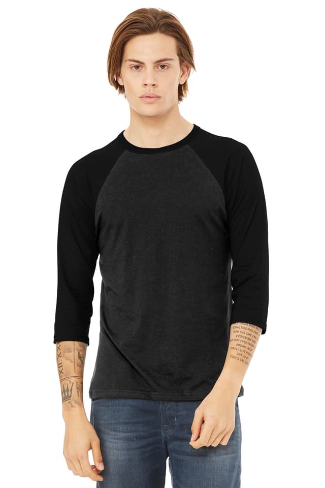 BELLA+CANVAS ® Unisex 3/4-Sleeve Baseball Tee