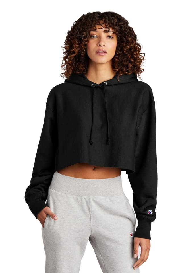 Champion ® Women's Reverse Weave ® Cropped Cut-Off Hooded Sweatshirt
