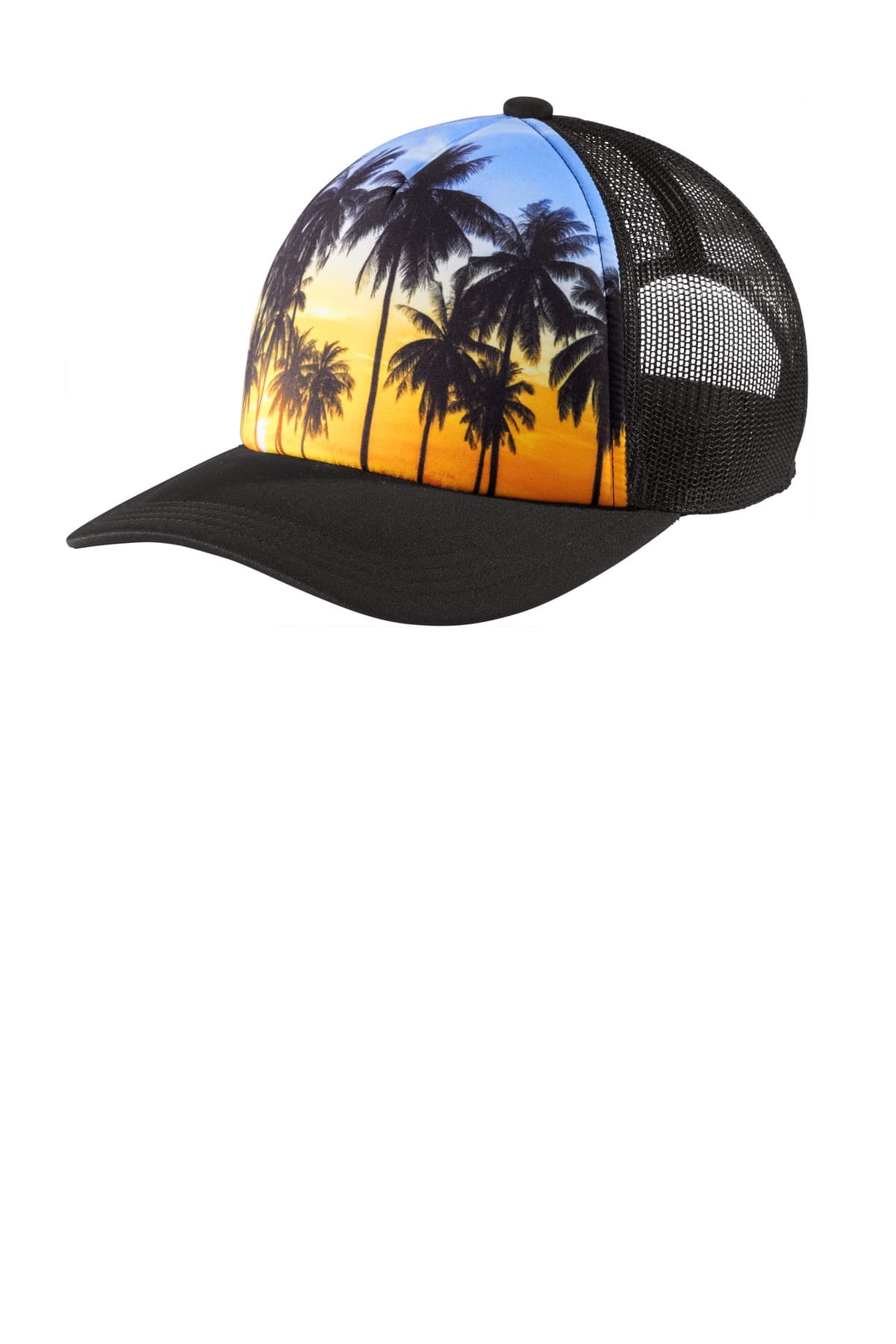 Port Authority ® Photo Real Snapback Trucker Cap — Palm Trees