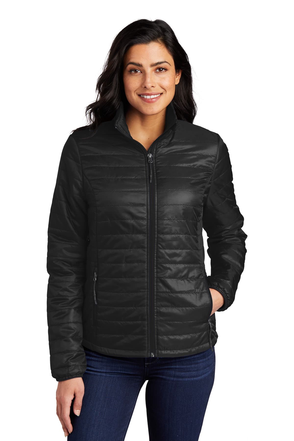 Port Authority ® Women's Packable Puffy Jacket — Deep Black