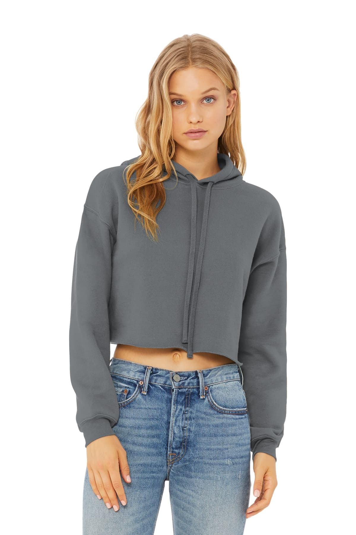 BELLA+CANVAS ® Women's Sponge Fleece Cropped Fleece Hoodie — Storm