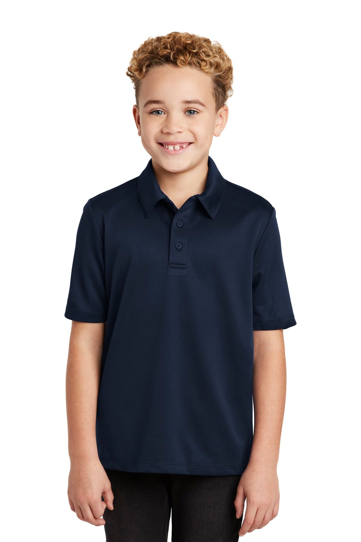 Port Authority ® Youth Silk Touch Performance Polo — Navy