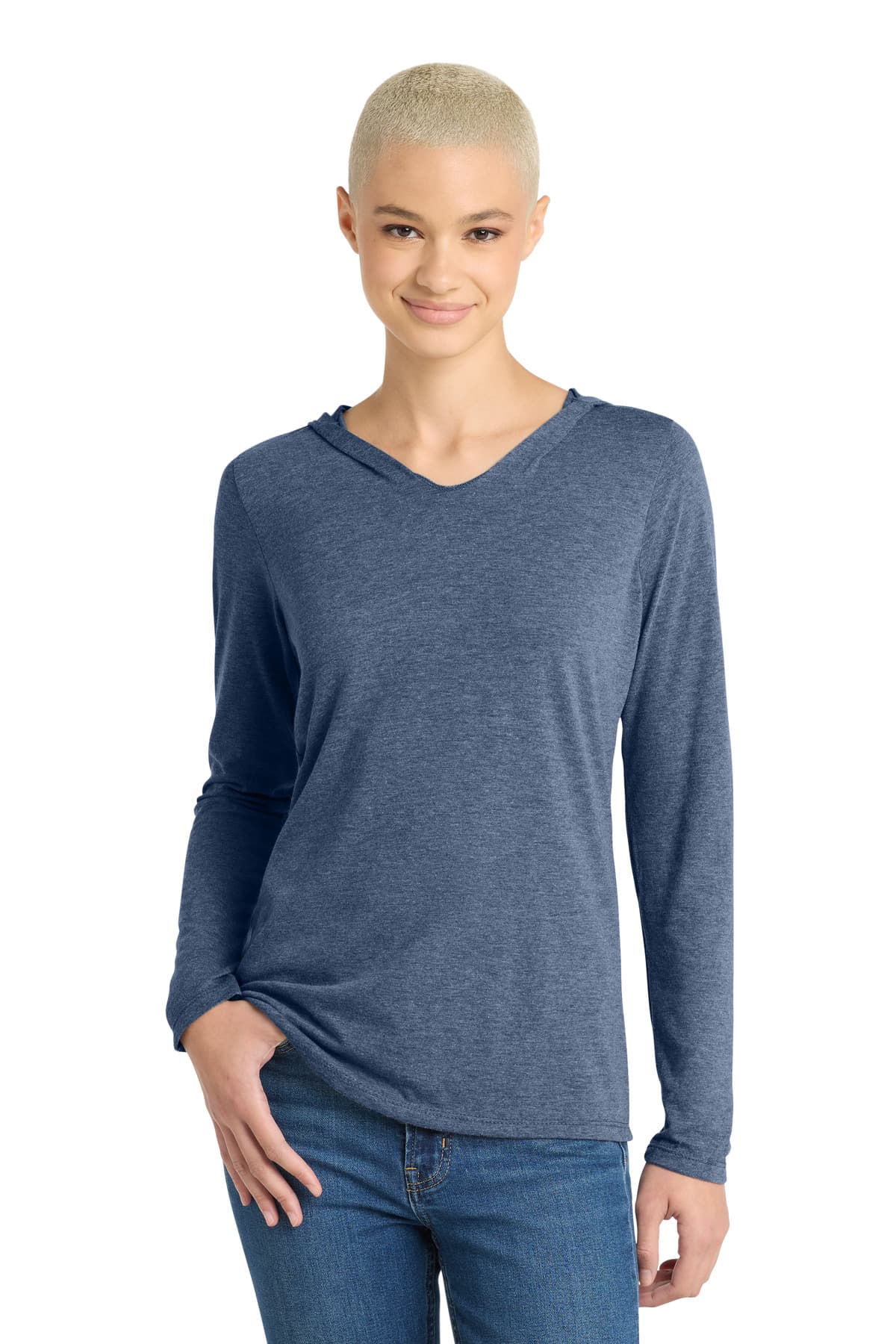District ® Women's Perfect Tri ® Long Sleeve Hoodie — Navy Frost