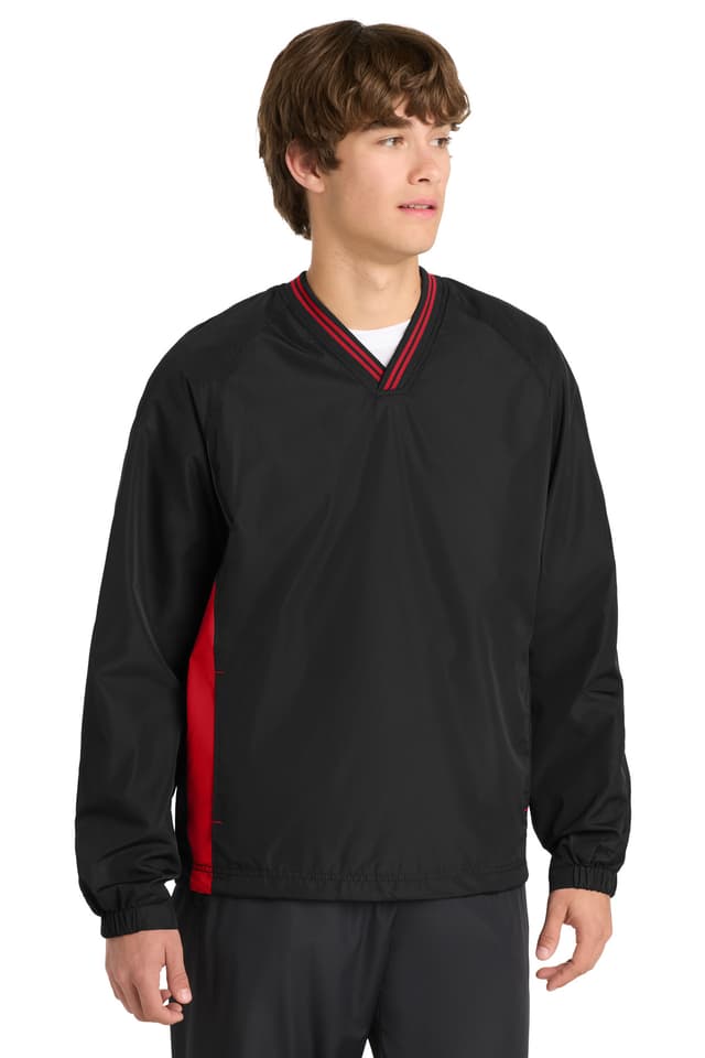 Sport-Tek ® Tipped V-Neck Raglan Wind Shirt