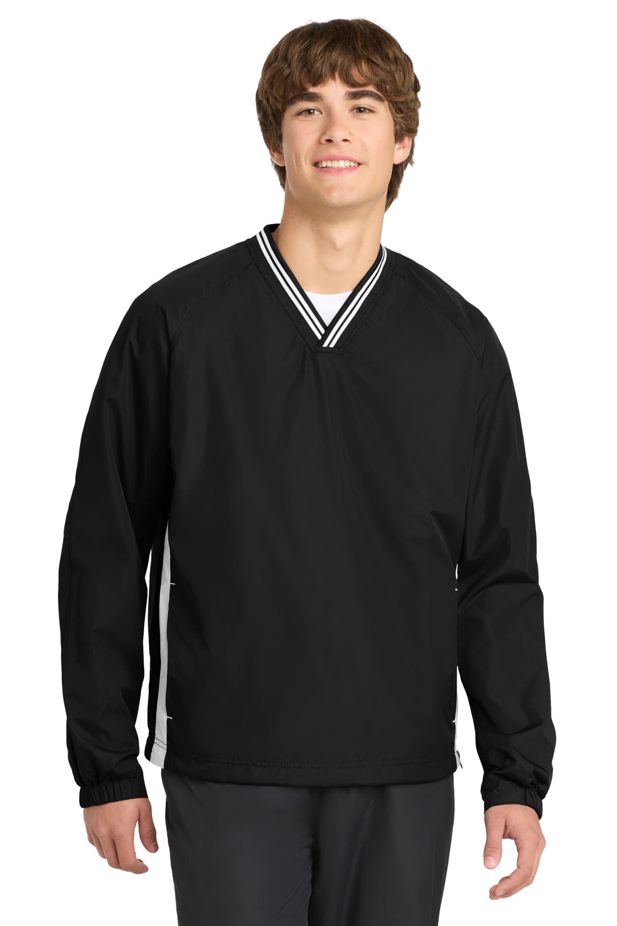 Sport-Tek ® Tipped V-Neck Raglan Wind Shirt