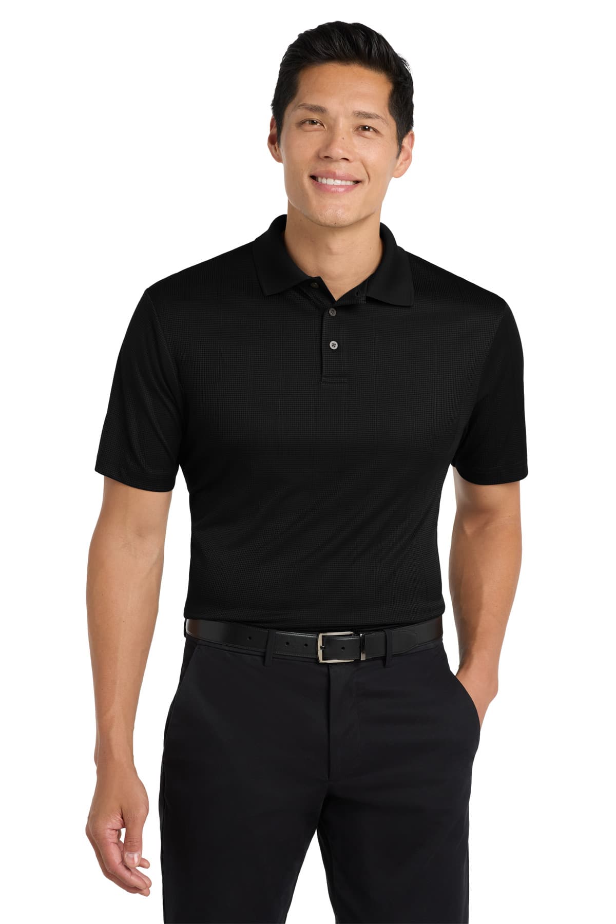 Port Authority ® Performance Fine Jacquard Polo — Black