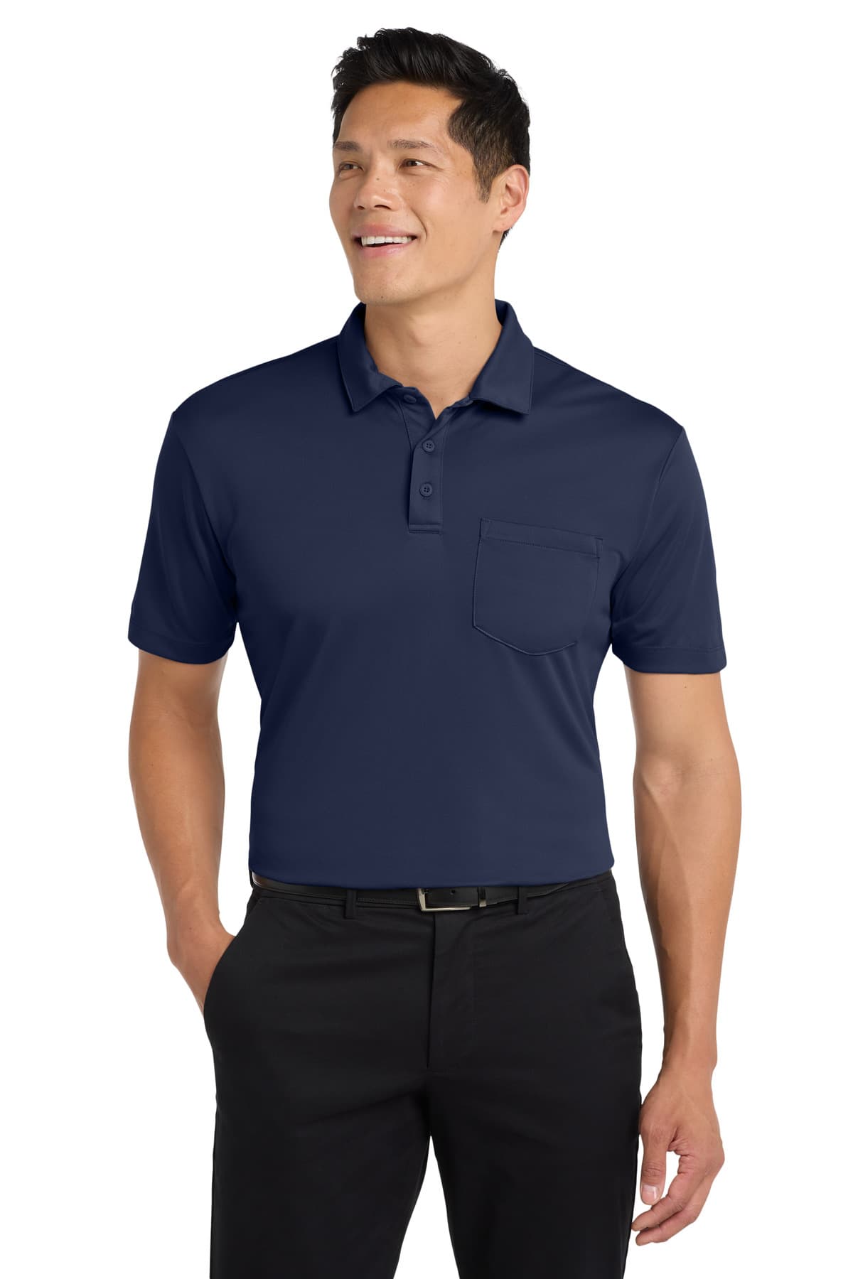Port Authority ® Silk Touch Performance Pocket Polo — Navy