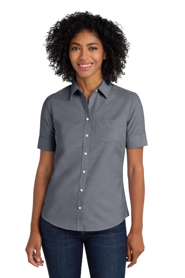 Port Authority ® Women's Short Sleeve SuperPro  Oxford Shirt