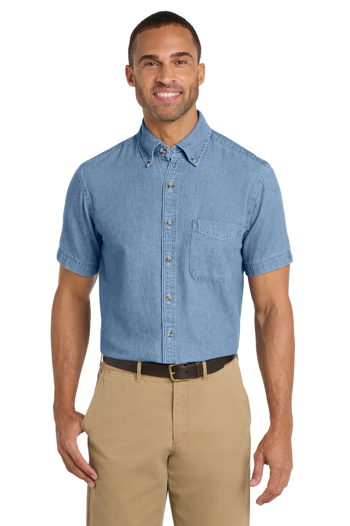 Port & Co  Short Sleeve Value Denim Shirt