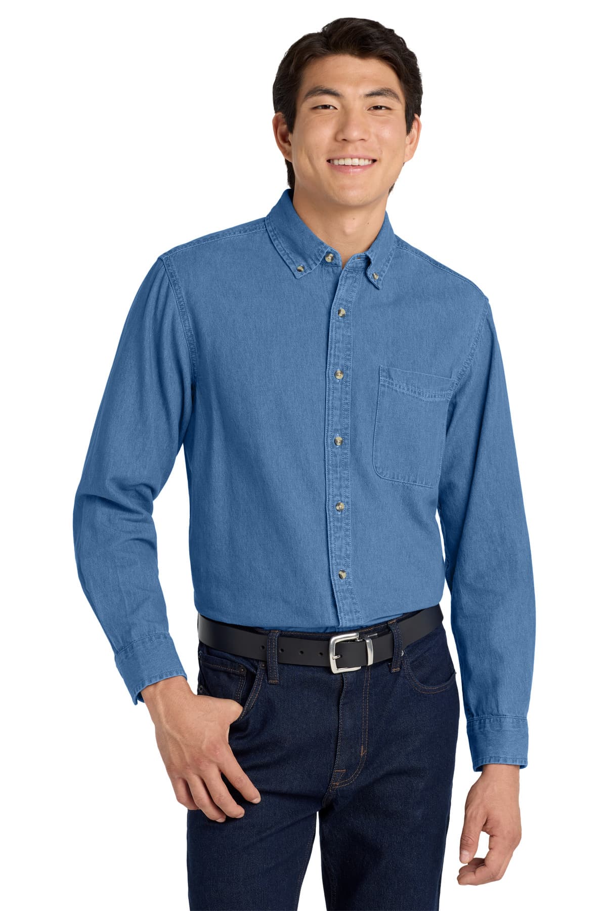 Port Authority ® Tall Long Sleeve Denim Shirt
