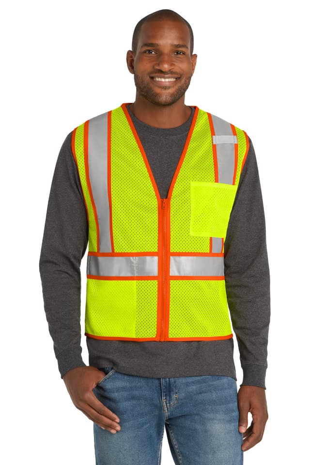 CornerStone ® ANSI 107 Class 2 Mesh Zippered Two-Tone Vest