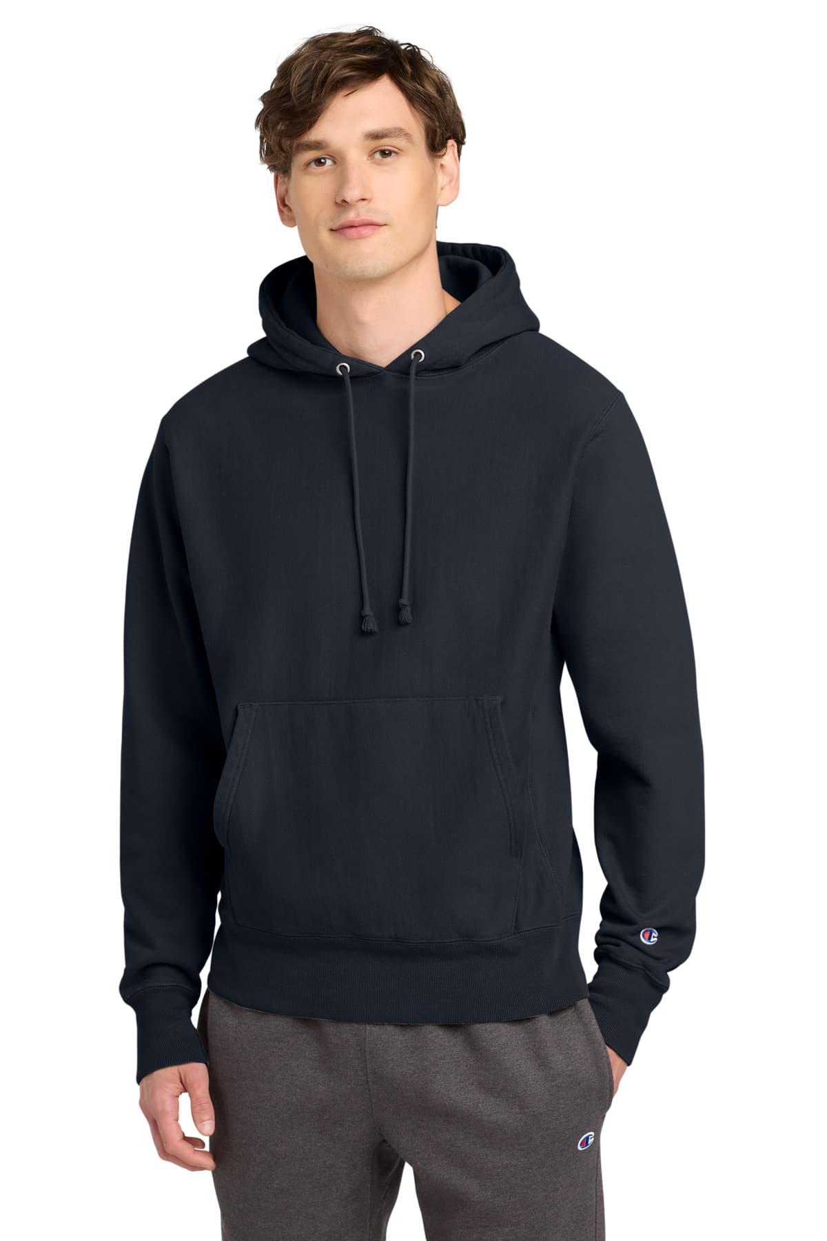 Champion ® Reverse Weave ® Garment-Dyed Hooded Sweatshirt — Navy