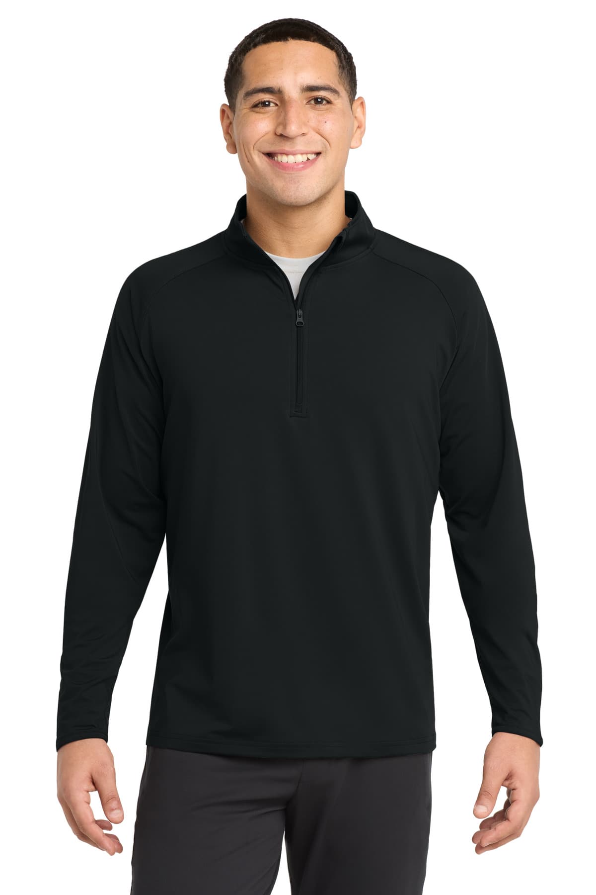 Sport-Tek ® Sport-Wick ® Stretch 1/4-Zip Pullover — Black