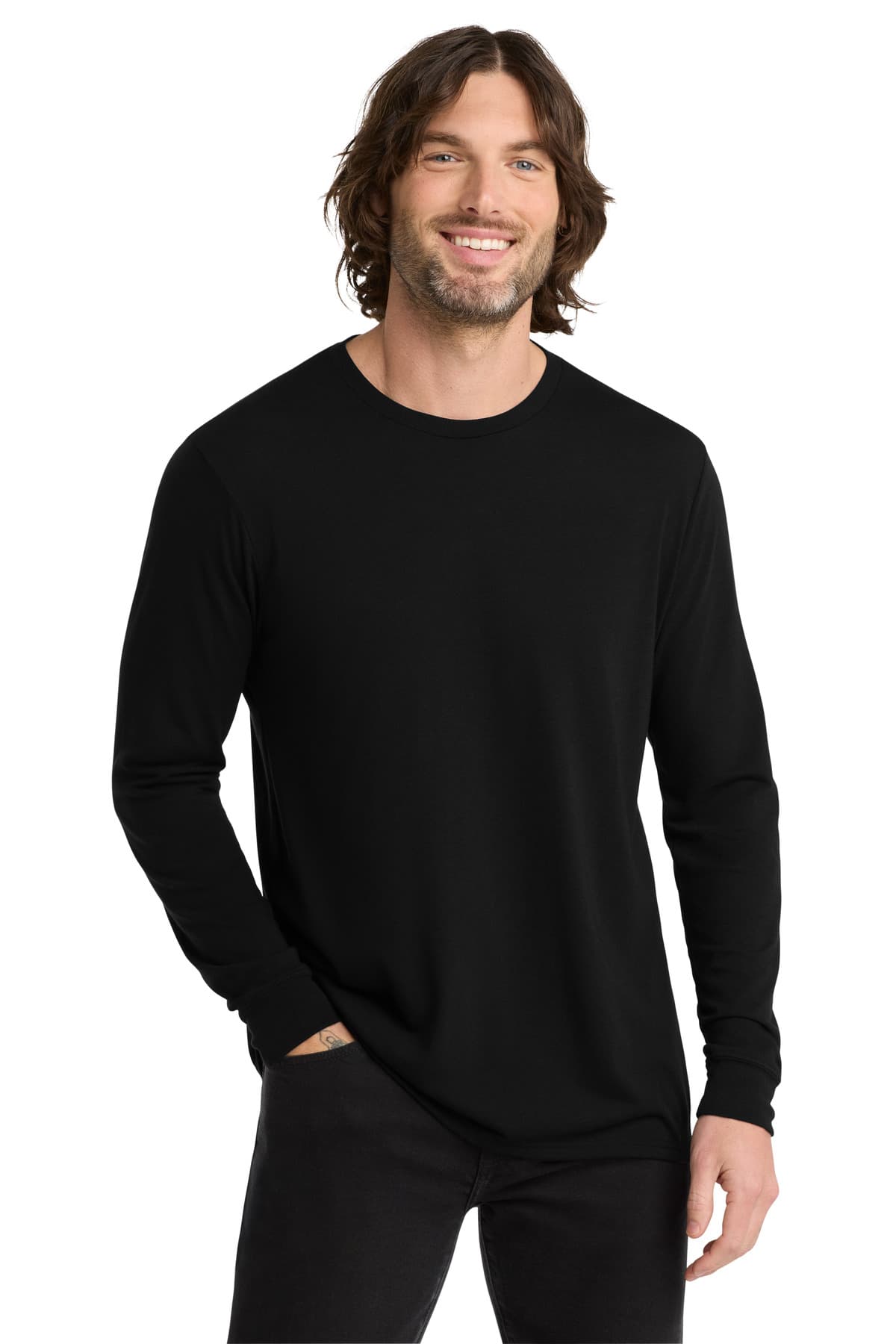 Allmade ® Unisex Tri-Blend Long Sleeve Tee — Deep Black