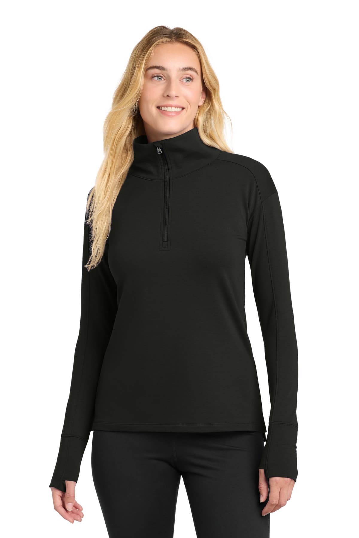 Sport-Tek ® Women's Sport-Wick ® Flex Fleece 1/4-Zip — Black