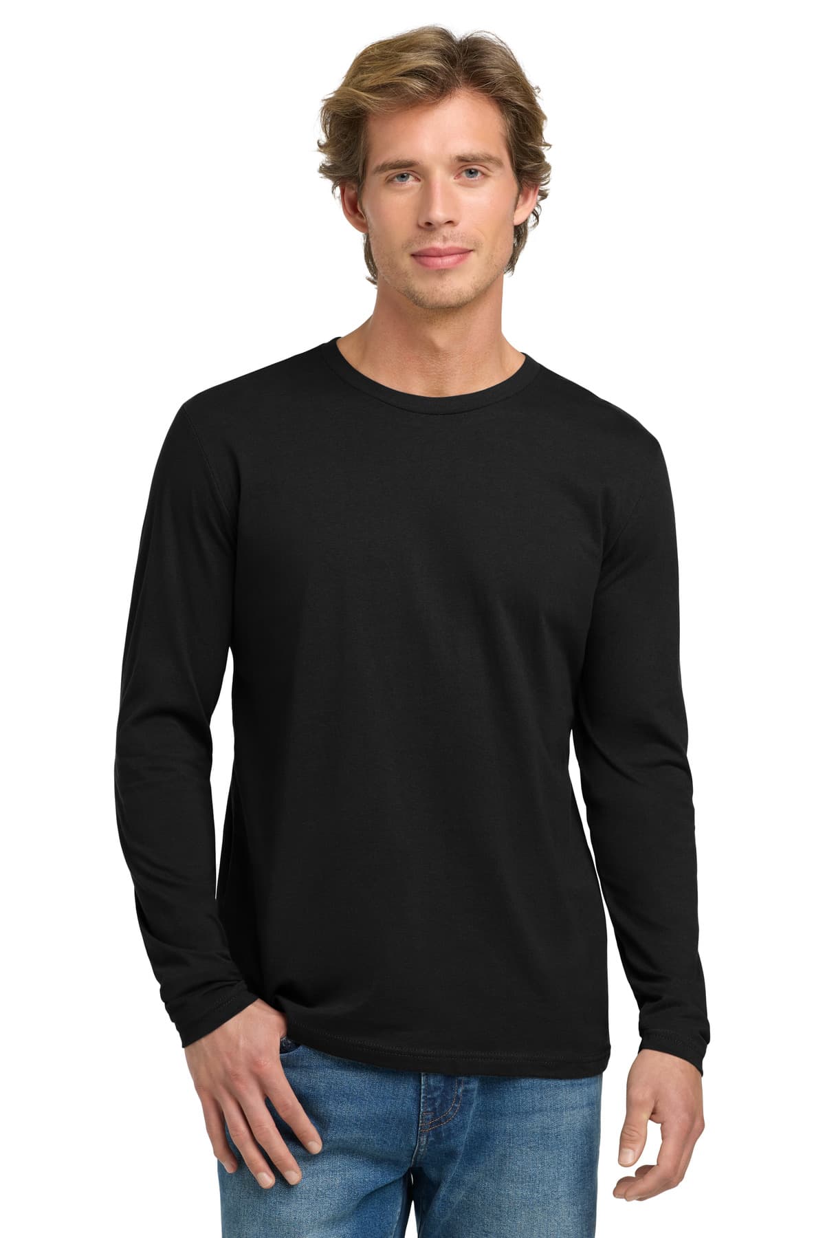 Next Level Apparel ® Cotton Long Sleeve Tee — Black