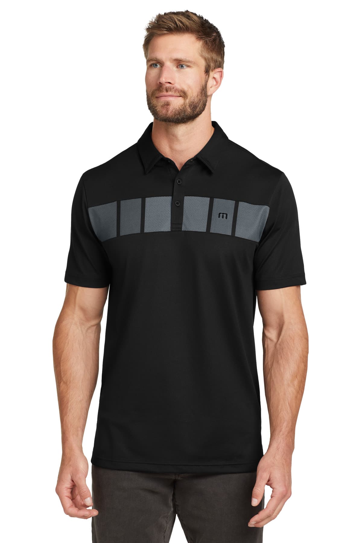 TravisMathew Cabana Chest Stripe Polo — Black
