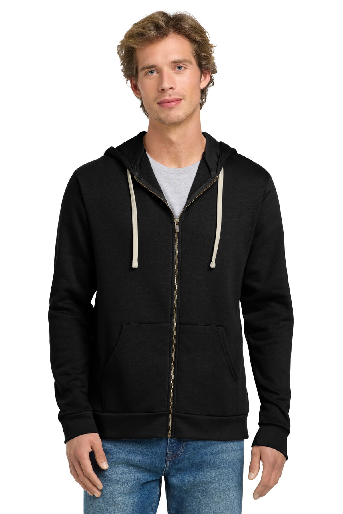 Next Level Apparel ® Adult Santa Barbara Zip Hoodie — Black