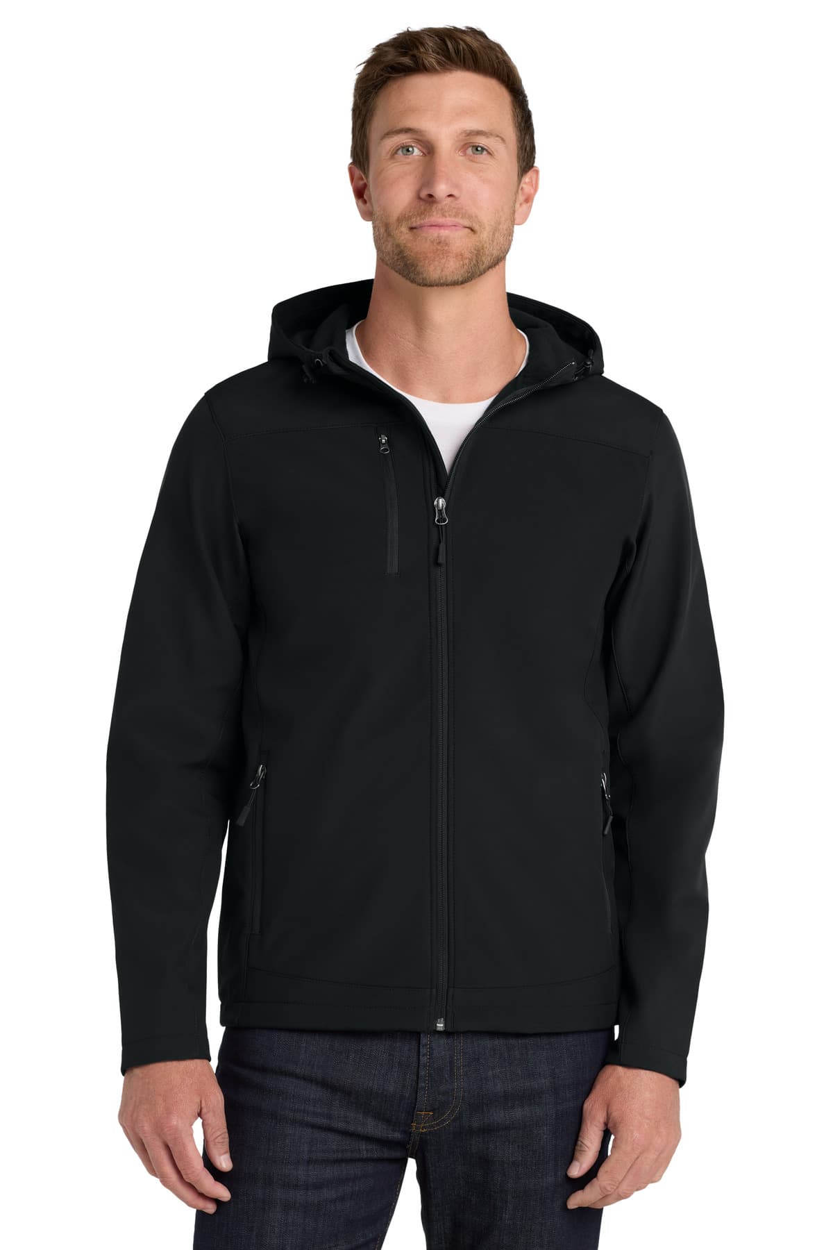 Port Authority ® Hooded Core Soft Shell Jacket — Black