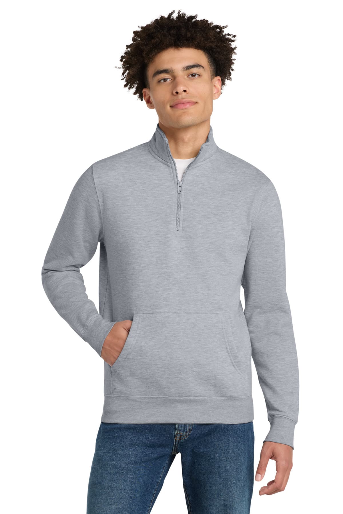 District ® V.I.T.  Fleece 1/4-Zip — Light Heather Grey