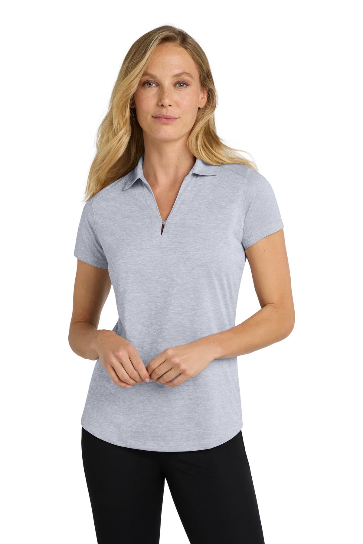 Port Authority ® Women's Digi Heather Performance Polo — Light Grey