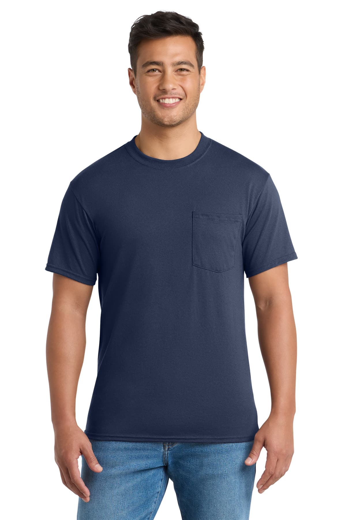 Port & Co  Core Blend Pocket Tee — Navy