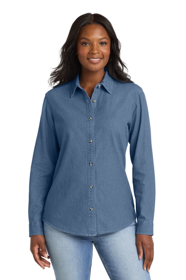 Port & Co  Women's Long Sleeve Value Denim Shirt