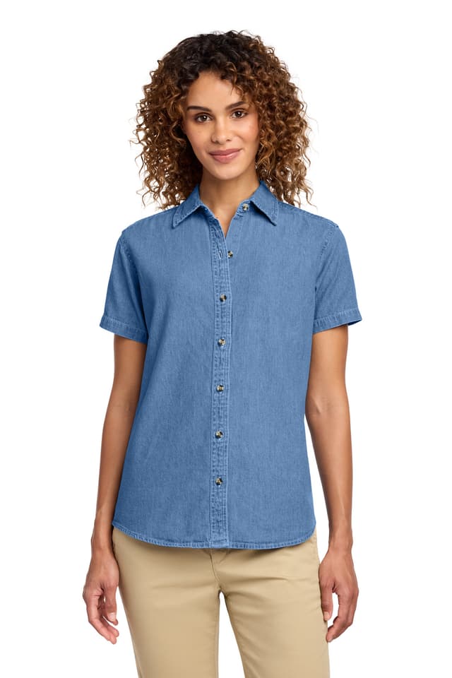 Port & Co  Women's Short Sleeve Value Denim Shirt