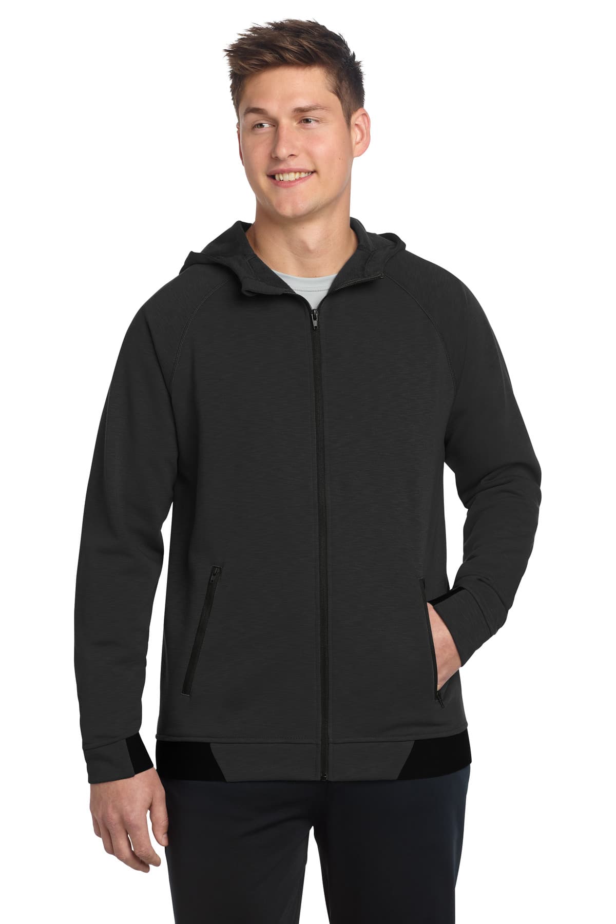 Sport-Tek ® PosiCharge ® Strive Hooded Full-Zip — Black