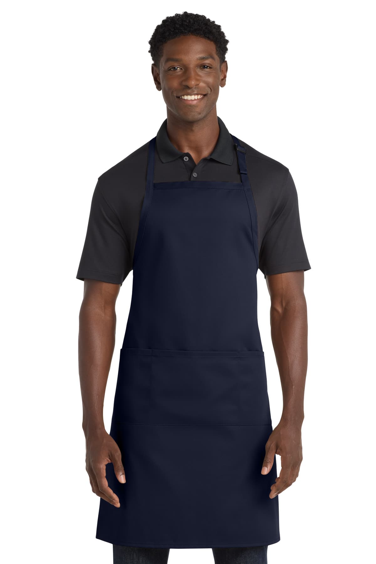 Port Authority ® Easy Care Extra Long Bib Apron with Stain Release — Navy