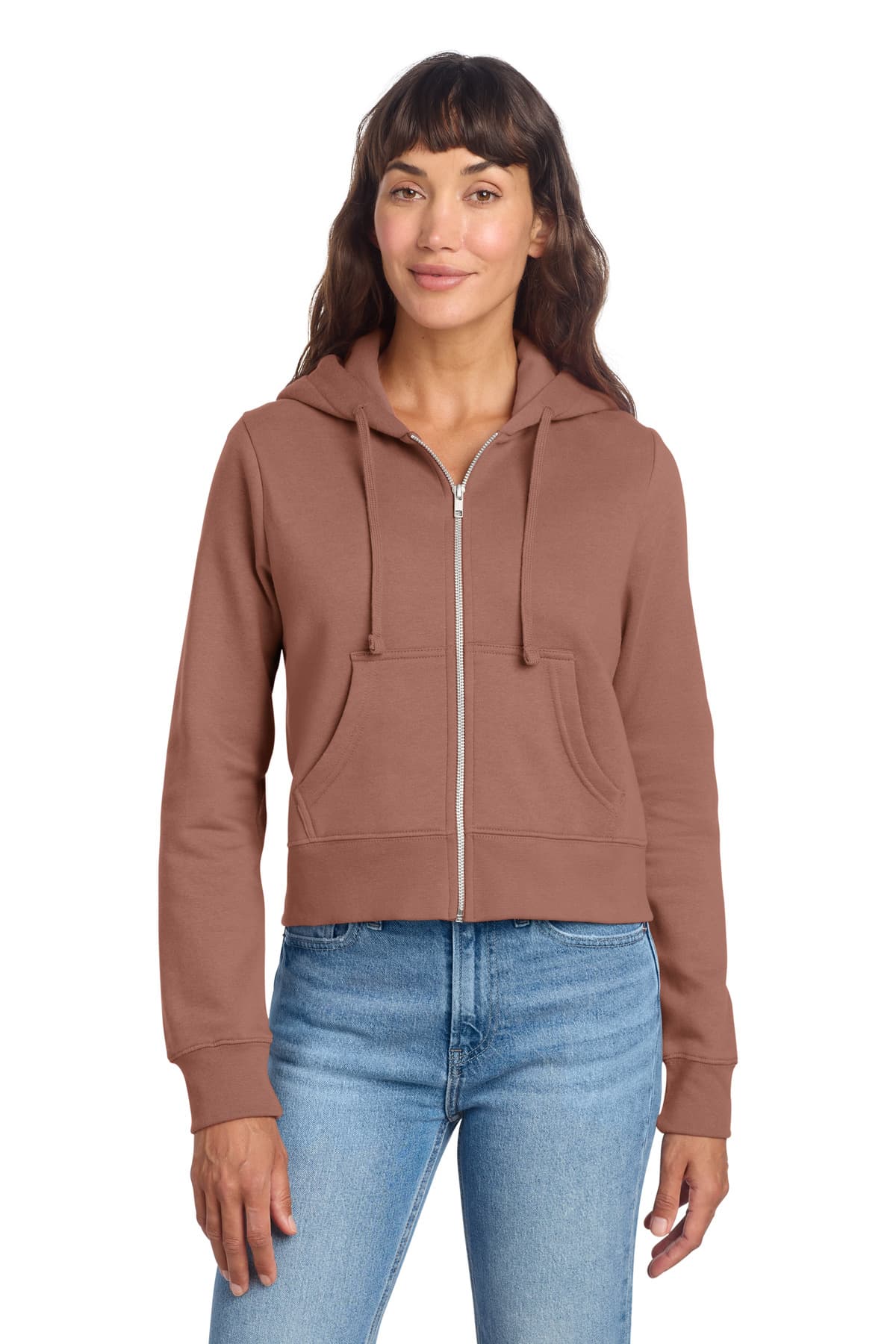District ® Women's V.I.T.  Fleece Full-Zip Hoodie — Desert Rose