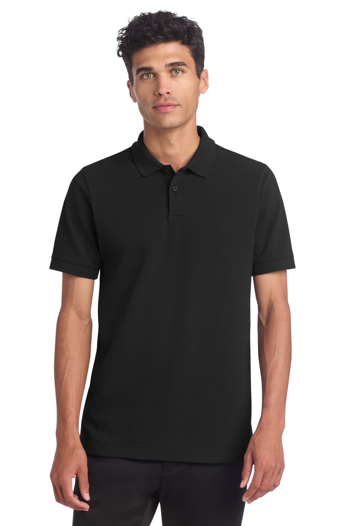Mercer+Mettle ® Stretch Heavyweight Pique Polo — Deep Black