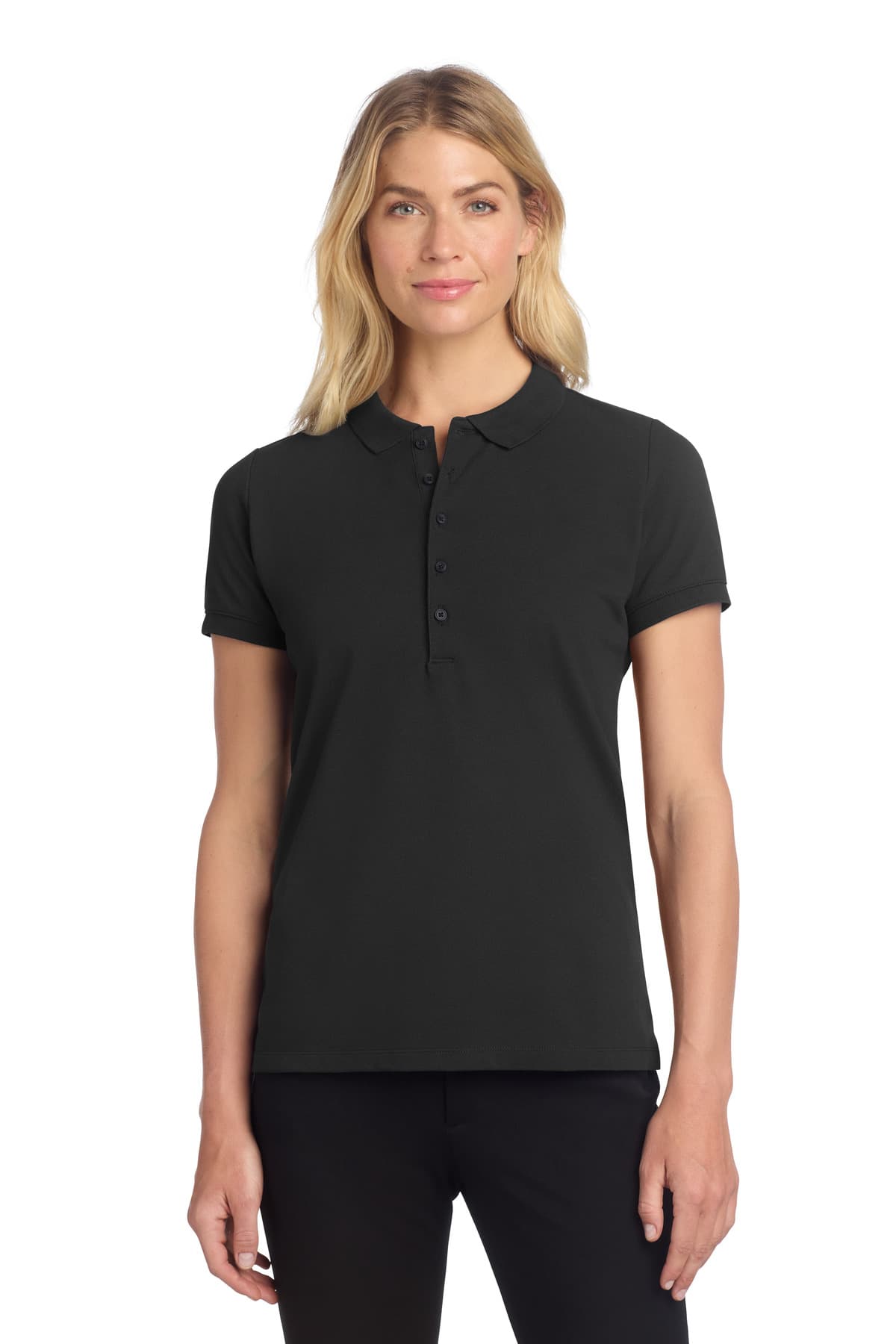 Mercer+Mettle ® Women's Stretch Heavyweight Pique Polo — Deep Black