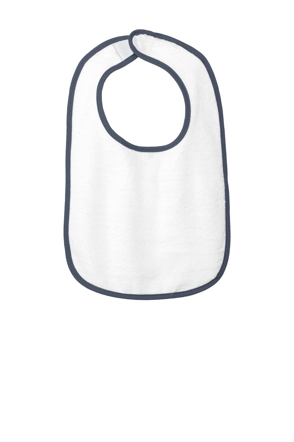 Rabbit Skins  Infant Contrast Trim Terry Bib — Navy