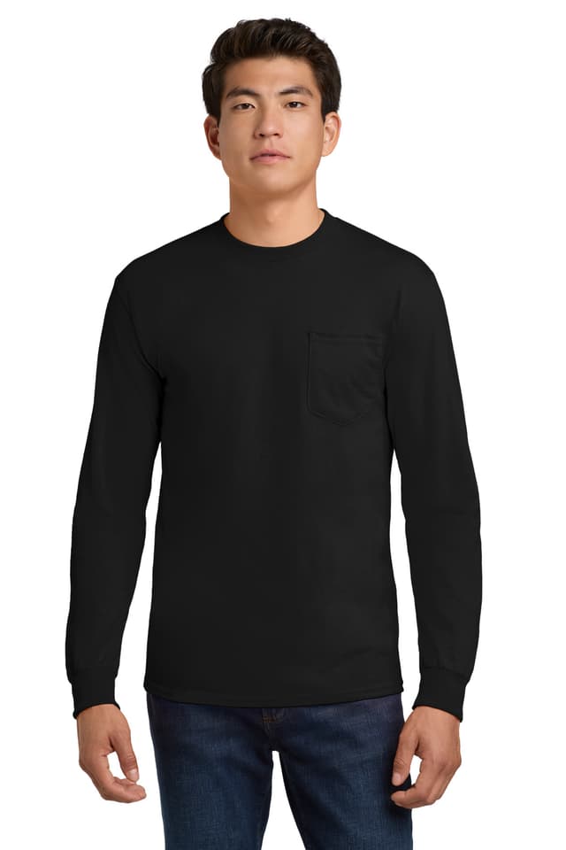 Gildan ® - Ultra Cotton ® 100% US Cotton Long Sleeve T-Shirt with Pocket