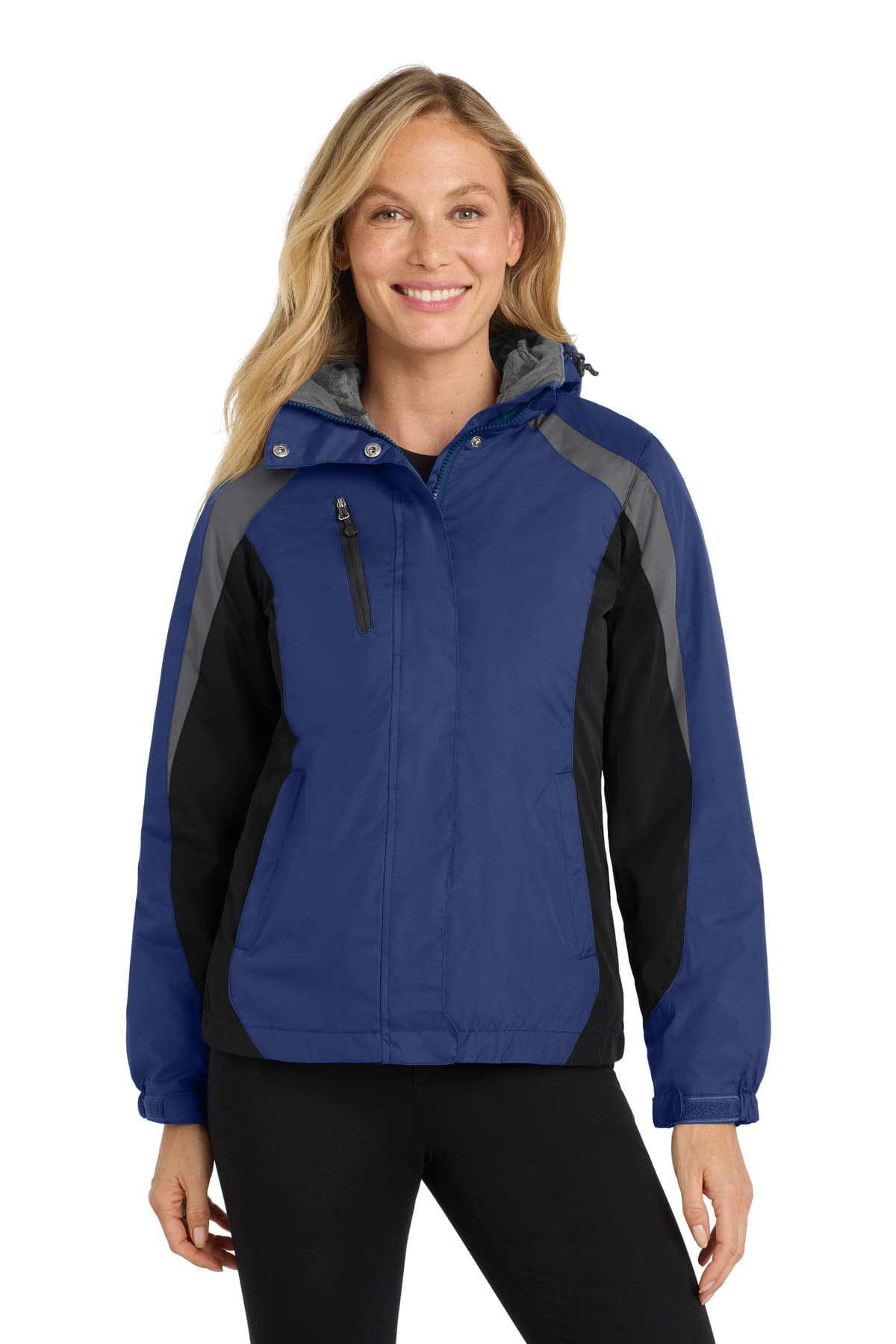 Port Authority ® Women's Colorblock 3-in-1 Jacket — Admiral Blue/ Black/ Magnet
