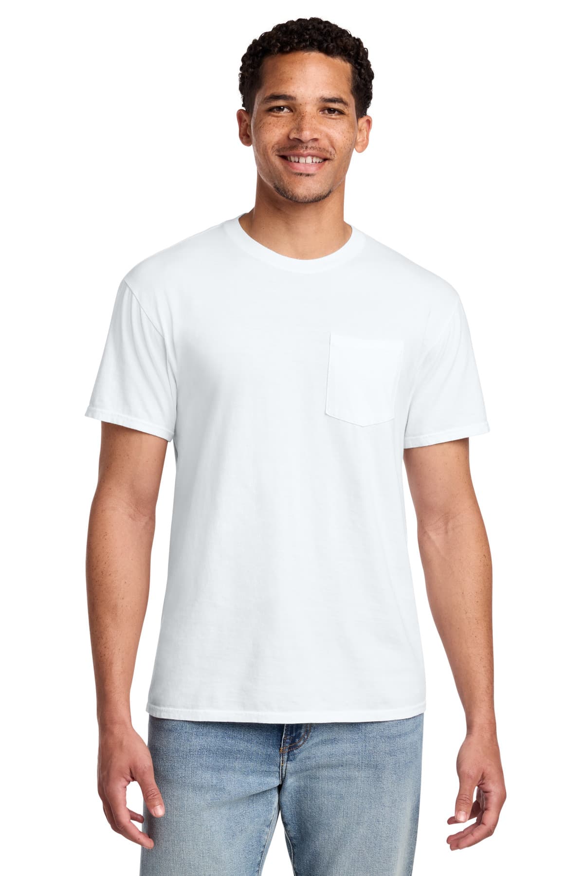 Port & Co  Beach Wash ® Garment-Dyed Pocket Tee — White