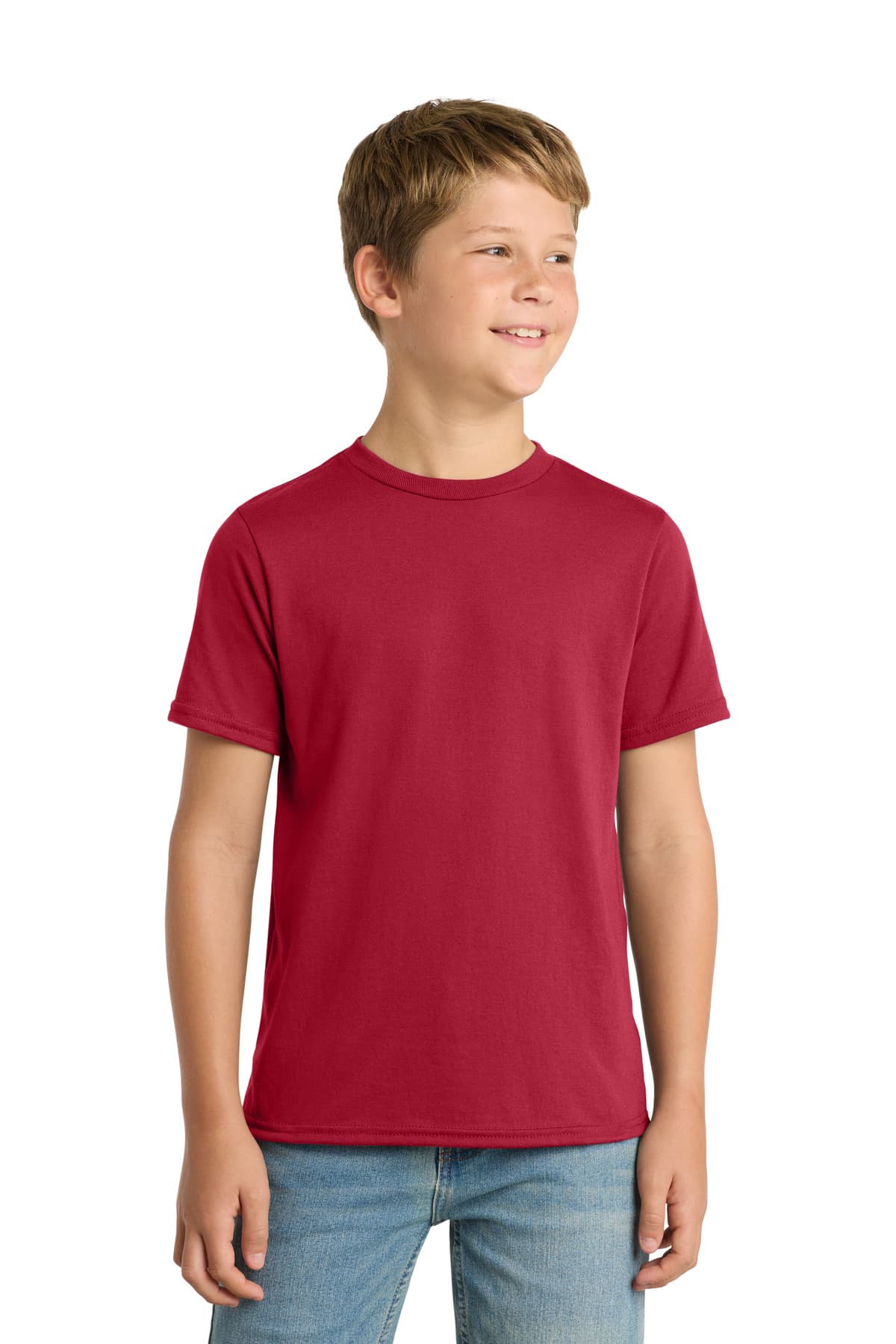 Port & Co  Youth Performance Blend Tee — Red