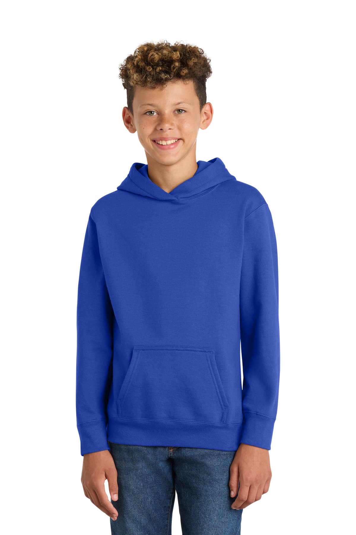 Port & Co  Youth Fan Favorite Fleece Pullover Hooded Sweatshirt — True Royal