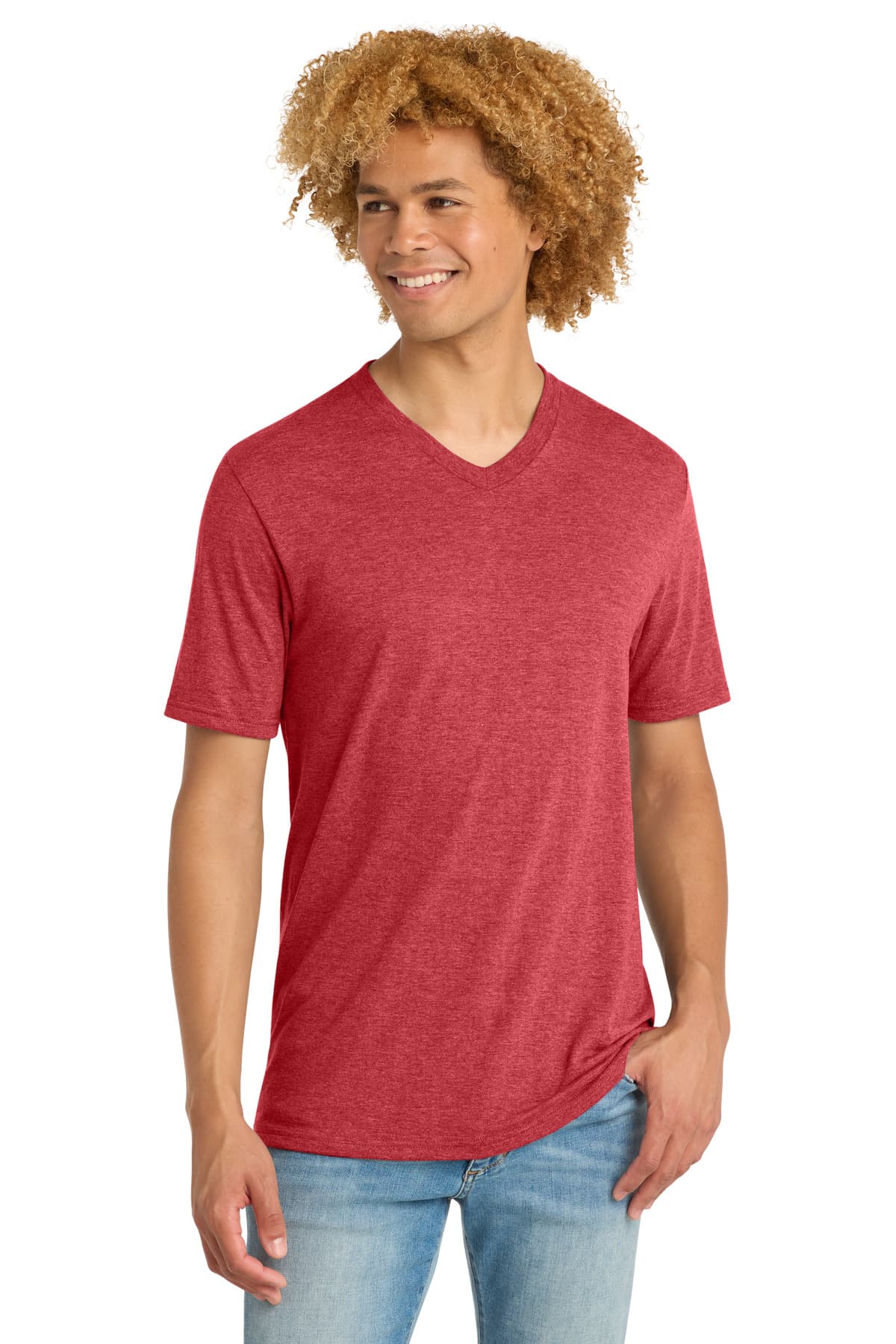 District ® Perfect Tri ® V-Neck Tee — Red Frost