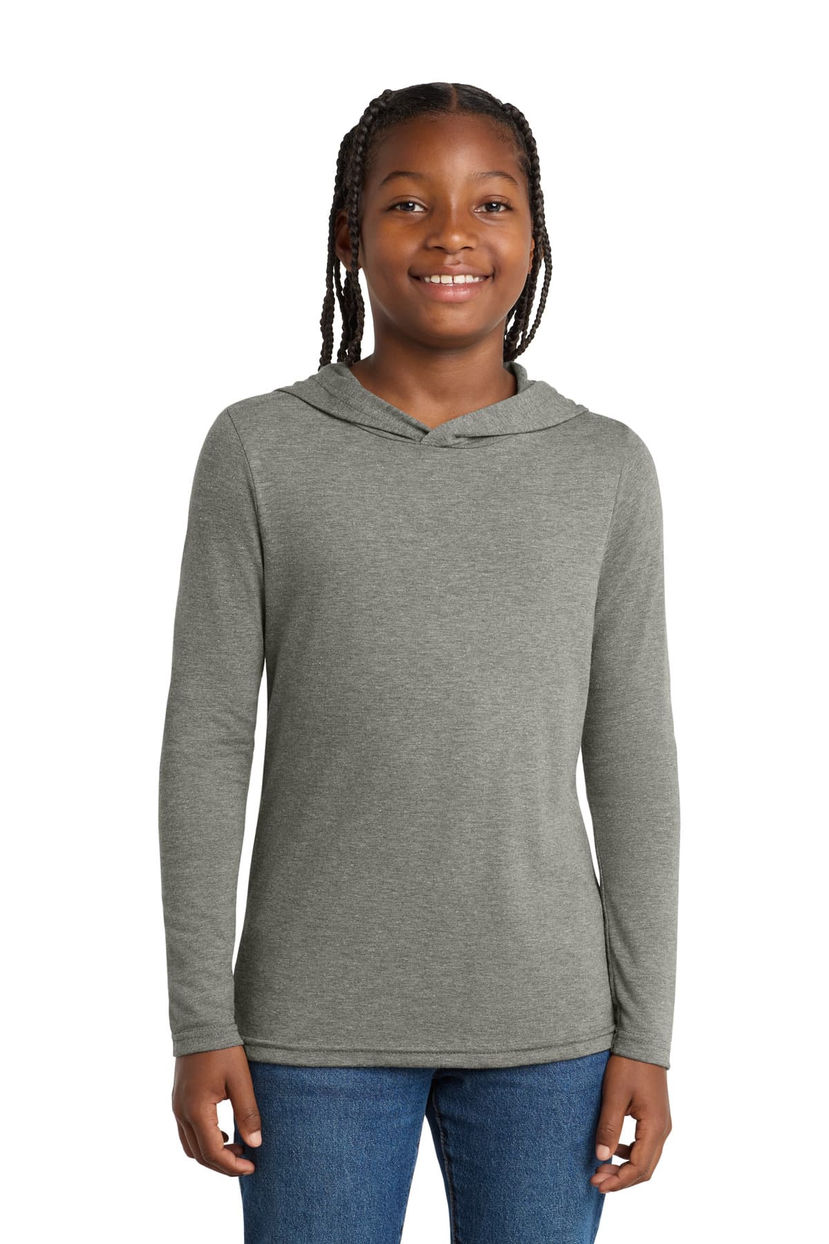 District ® Youth Perfect Tri ® Long Sleeve Hoodie — Grey Frost