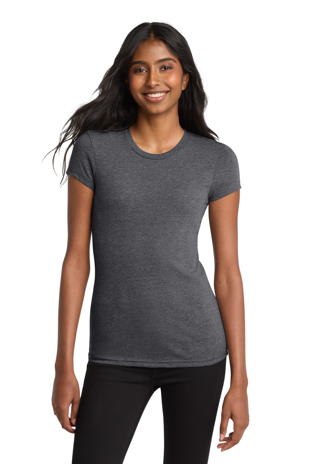 District ® Women's Fitted Very Important Tee ® — Heathered Charcoal