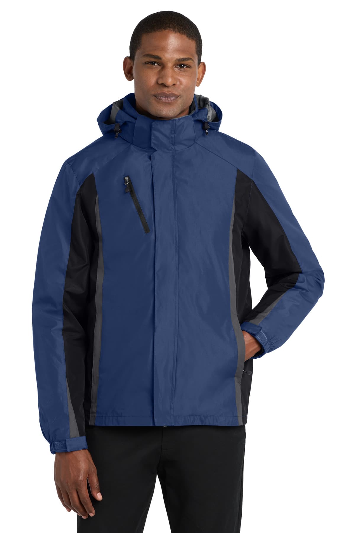 Port Authority ® Colorblock 3-in-1 Jacket — Admiral Blue/ Black/ Magnet