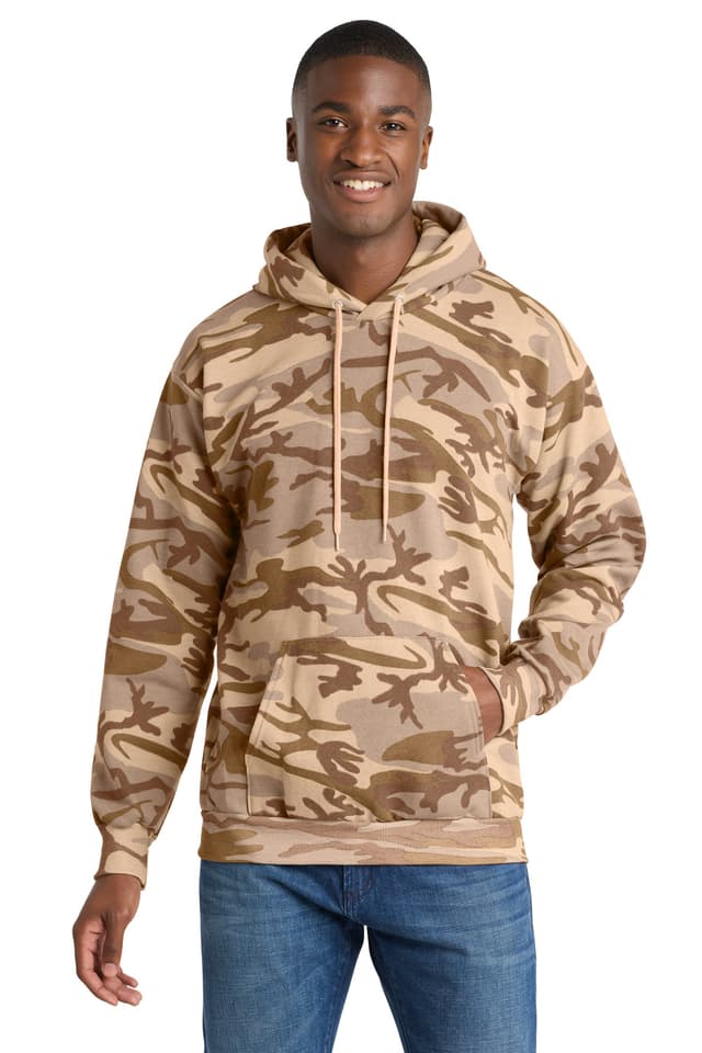 Port & Co  Core Fleece Camo Pullover Hooded Sweatshirt